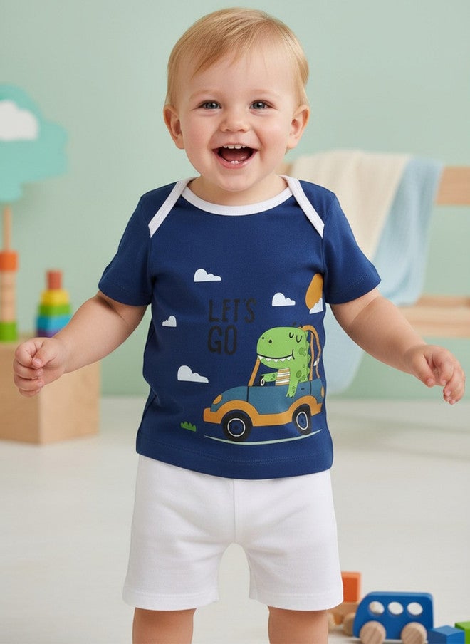 Bontots Infant Boys Organic Cotton T-Shirt with Graphic Print - Image 1